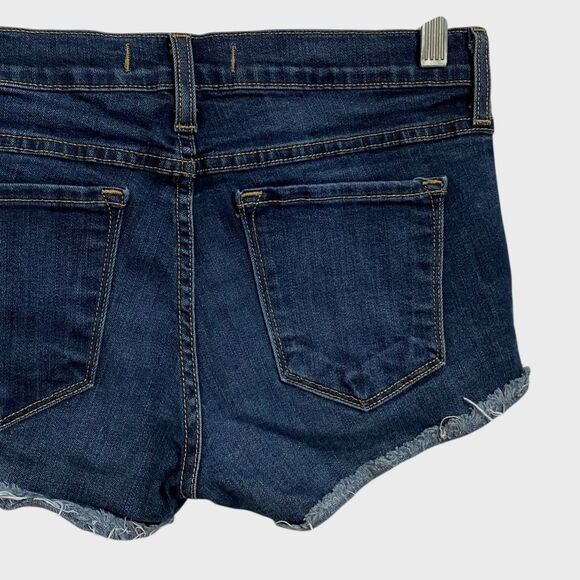 Flying Monkey Cutoff Jean Shorts Women's 27 Raw Hem Dark Wash Denim Made in USA - Picture 8 of 11